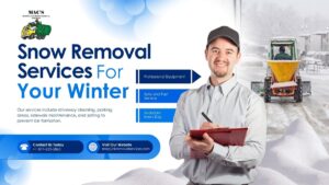 Local snow removal expert from Mac Junk Removal Services Inc. clearing a driveway in Brooklyn, NY